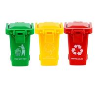 Yaztauho Poubelle Jouet,Avec Couvercle et Roues Camion Poubelle Jouet - Rangeur Portable Pour Bureau Table Salle De Classe Fête Anniversaire Enfant