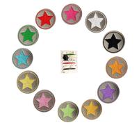 YAZWUR 12 Pièces Patch Thermocollant Étoiles, Écusson Auto-Adhésif pour Enfants et Adultes, Patch Thermocollant Tissus, Autocollant - Pour Couture et Customisation avec Fer à Repasser