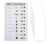 YAZWUR 1pcs Tableau Mémo Checklist Planificateur Quotidien avec 10 Cartes Vierges Liste de Tâches Organisateur Familial Aide à la Matin Soir pour Enfants Adultes Gestion du Temps et Apprentissage