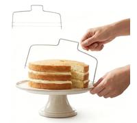 YAZWUR 2 Pcs Coupe-Gâteau en Acier Inoxydable, Lyre à Génoise Réglable avec Double Fil pour Découpe Précise de Couches de Gâteaux (31,8 cm)