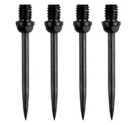 YAZWUR 4 pièces Pointes en acier, interchangeables, Accessoires professionnels, Embouts avec filetage 2BA, souples qualité, rechange, plastique flechette, débutants et amateurs (37 mm) (Noir)