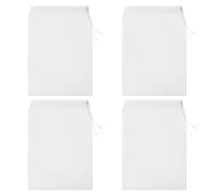 YAZWUR 4 Pièces Sac Réutilisable, Maille Fine, Bio, avec Cordon de Serrage, Mousseline, Passoire Tissu Blanc, Étamine Confiture, Jus de Légumes et Fruits, Café, Lait Avoine (20 × 30 cm)