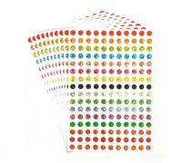 YAZWUR 5280 gommettes rondes brillantes, pastilles autocollantes colorées pour codage couleur, laser, étiquettes circulaires multicolores pour ureau, DIY (16 couleurs)