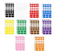 YAZWUR 720 Pièces Gommettes Formes Géométriques 10 Couleurs, Gommettes Autocollantes (Cercle,Triangle,Carré,Rectangle) pour Calendriers Scolaires,Bureau Carte Artisanat Art