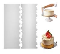 YAZWUR Lot de 2 grattoirs en acier inoxydable - Ensemble professionnel de spatules pour gâteaux, carte à pâte et lisseur de fondant pour crème au beurre, accessoires de pâtisserie, violon (22x8cm)