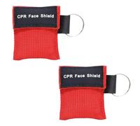 YAZWUR Lot de 2 masques de réanimation d'urgence avec porte-clés et valve unidirectionnelle (rouge)