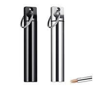 YAZWUR Lot de 2 Porte-Cure-Dents en Métal Boîte de Rangement Portable Étanche Étui de Poche avec Porte-Clés pour Voyage et Usage Quotidien