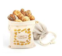 YAZWUR Lot de 2 Sacs à Pain Réutilisables en Lin avec Cordon de Serrage pour Conservation du Pain, Fruits et Légumes (38 x 31 cm)