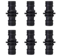 YAZWUR Lot de 6 Raccords Gardena pour Tuyau d'Arrosage, Raccord Double, Connecteur de Tuyau G1/2, Adaptateur Robinet, Embout, Pièces et Raccords de Tuyau (1/2 Pouce) (Noir, Plastique ABS)