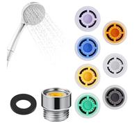 YAZWUR Lot de 9 Réducteurs de Débit pour Douche Adaptés aux Pommeaux Économiseurs d'Eau pour Cuisine et Salle de Bain (4L/ 5L/ 6L/ 7L/ 8L/ 10L/ 12L, Diamètre Filetage 1/2)