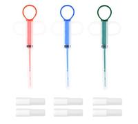 YAZWUR Pilules pour Chats et Chiens, 3 Pièces, Dispenser, Seringue Animaux de Compagnie, Fabriqué en PP et Silicone, avec Réutilisable 6 Embouts Souples, Convient Petits Animaux (Bleu & Le Vert)
