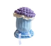 YB-FCJKPA Bouquet de Fleurs au Crochet Coussin avec Couverture Douce, Romantique pour Anniversaire, Saint-Valentin, Décoration Intérieure, Lit, Canapé (Purple)