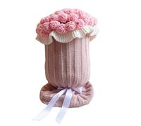 YB-FCJKPA Bouquet de Fleurs au Crochet Coussin avec Couverture Douce, Romantique pour Anniversaire, Saint-Valentin, Décoration Intérieure, Lit, Canapé (Pink)