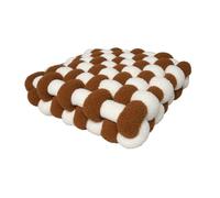 YB-FCJKPA Coussin à Boule à Nœuds Carrés, Coussins Décoratifs en Polaire Sherpa de 13 x 13 Pouces, Pillow Rouleau Souple (Caramel )