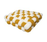 YB-FCJKPA Coussin à Boule à Nœuds Carrés, Coussins Décoratifs en Polaire Sherpa de 13 x 13 Pouces, Pillow Rouleau Souple (White+Red)