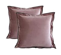 YB-FCJKPA Pack of 2 Solid Square Velvet Throw Pillow Cover, Decorative Pillowcase, Breathable Cushion Cover for Home Decor (Pink)