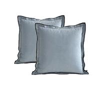 YB-FCJKPA Pack of 2 Solid Square Velvet Throw Pillow Cover, Decorative Pillowcase, Breathable Cushion Cover for Home Decor (Blue)