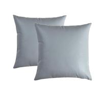 YB-FCJKPA Set of 2 Faux Leather Throw Pillow Covers, 18 x 18 inch Luxury Modern Pillowcases Solid Decorative Square Cushion Cases for Home Decor (Silver Grey)