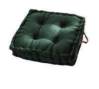 YB-FCJKPA Square Thick Floor Seating Cushions Tufted Meditation Pillow Floor Pillow Seating with Carrying Handle Tatami Pad (Dark Green)