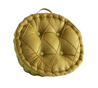 YB-FCJKPA Thickened Velvet Floor Pillow Round Tatami Meditation Seat Cushion Yoga for Sofa Chair Bay Window Soft Pouf with Handle (Yellow)