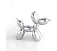 YB&GQ Petit Chien Ballon Sculpture par Jeff Koons,résine Bureau Domicile Decor Moderne Ornements Artisanat Mignon d'art Créatif Cadeau pour Enfants Office Domicile Argent A 9x3.5x7.5cm(4x1x3inch)