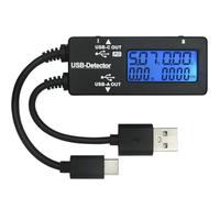 YB26D Compteur de puissance numérique USB avec écran LCD couleur - Mesure la tension (3,2 - 30 V), le courant (0-5 A), la puissance, la capacité (jusqu'à 9999,9 Ah), l'énergie et l'intérieur (YB26D-D)