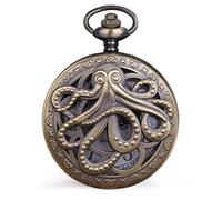 YBAAKZIIR Montre de Poche, Horloge Pendentif Noire avec chaîne for la fête des pères