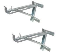 ybaymy 2 PCS de crics d'échelle pour planches d'échafaudage, cric d'échelle à deux échelons en acier robuste à corps court pour toiture, meuble, réparation, panneau mural, peinture, largeur de travail