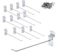 ybaymy Lot de 100 crochets muraux à lamelles, crochets à broche unique de 20 cm, crochets chromés argentés avec capacité de charge de 3 kg pour chambre, garage, magasin de détail, étagères de