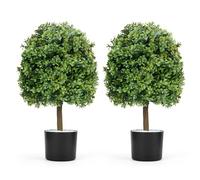 ybaymy Lot de 2 buis artificiels - 60 cm - Protection UV - Pour la maison, le salon, le balcon, le jardin - Décoration extérieure