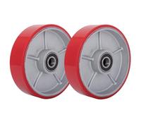 ybaymy Lot de 2 roulettes de chariot élévateur 180 x 50 mm avec roulement à billes en polyuréthane, axe 20 mm, roulettes de rechange pour transpalette, palettes, fixateur, roue de palette, charge