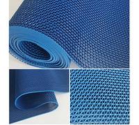 ybaymy Tapis de drainage antidérapant en caoutchouc de 0,9 x 3 m - Tapis de sol antidérapant pour zone humide - Tapis de piscine commercial - 5,5 mm d'épaisseur - Bleu