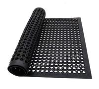 ybaymy Tapis de drainage en caoutchouc,90x150 cm,Tapis d'entrée extérieur en caoutchouc anti-fatigue antidérapant, restaurant, salle de bain