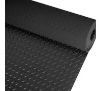 Ybaymy Tapis en caoutchouc 100 x 500 cm Tapis de protection Tapis de sol antidérapant Structure en tôle lacrymogène, épaisseur découpable, remorque, garage | Épaisseur : 3 mm - Noir