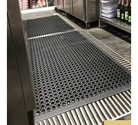 ybaymy Tapis en caoutchouc pour l'extérieur - Motif nid d'abeille - 90 x 150 cm - Antidérapant - Avec trous