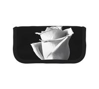 YBAZYBXY Trousse élégante en toile avec imprimé rose monochrome pour stylo plume, trousse de maquillage, pour voyage quotidien, Noir , Taille unique, Trousse de beauté