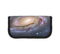 YBAZYBXY Trousse élégante en toile avec imprimé univers étoilé et espace pour stylo plume, trousse de maquillage, pour voyage quotidien, Noir , Taille unique, Trousse de beauté