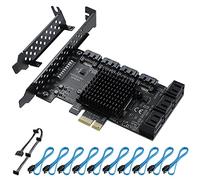 YBBOTT Disque Dur IPFS Avancé 10 Ports 6 Gbps, PCI-E vers SATA3.0, Contrôleur SATA PCI-E3.0 GEN3, Prend en Charge 10 Appareils SATA3.0, Compatible avec WIN8/WIN10/Ubuntu