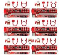 YBBOTT V013-PRO PCI-E Carte élévatrice GPU 1X vers 16X, avec 10 Condensateurs Solides - Câble USB 3.0 de 0,6 m - Câble d'alimentation SATA 6 Broches, Carte D'extension Graphique pour Bitcoin Ethereum