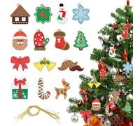 YBCCBY 14PCS Ornement Sapin de Noël, Pendentif Miniatures Charmes Décoration Suspension Figurines, avec Lanière, Ornements Pendentifs pour Arbre de Noël