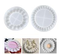 YBCCBY 2PCS Moule Silicone Resine Epoxy Moule du Dessous de Verre Rond Moule Resine Epoxy Coaster Moules pour Plateaux à Bulles Moules pour Table Décoration Coaster Tapis de Bol pour DIY, Deco