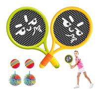 YBCCBY Raquette de Tennis pour Enfants, Raquette Badminton Enfant Balles et Raquettes de Plage Plastique Jeu de Raquette Légères pour Débutant Jouet Raquette Tennis pour Enfants Intérieur Extérieur