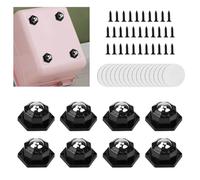 YBCCBY Lot de 16 roulettes avec roulements à billes, roues à billes pour meubles lourds, roues pivotantes auto-adhésives rotatives à 360° avec rubans adhésifs adhésifs pour poubelles, meubles