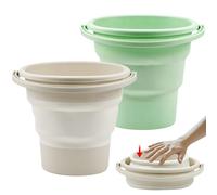 YBCCBY Lot de 2 Seau Pliable 5L, Seau Retractable Pliable en Plastique Bassine Pliable avec Poignée Bassine Pliable avec Poignée Petite Bassine Bucket pour Plage, Pêche, Camping, Randonnée, Voiture