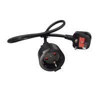 Ybcolmf Adaptateur de câble d'alimentation pour prise britannique à trois | Cordon en cuivre noir à 3 fils pour une utilisation régionale en intérieur, une configuration d'alimentation de voyage et une
