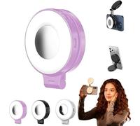 YBDADOEH CRI 95+ Lampe à Selfie magnétique 3 en 1 avec Miroir, Lampe à Selfie magnétique, éclairage annulaire de Remplissage de téléphone LED Pliable, 3 Modes d'éclairage(Pink)