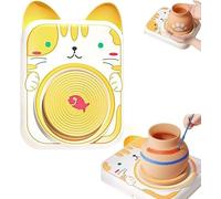 YBDADOEH Ensemble de Tour de potier en Forme d'animaux Mignons for Enfants, Machine en Porcelaine en Forme d'animaux Mignons, avec Outils de Sculpture sur Argile et kit de Peinture(A)