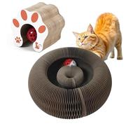 YBDADOEH Griffoir en Spirale for Chats,avec balles à clochettes et Circuit,Jouet à griffer Pliable,avec Balle d'aventure for Un Exercice Mental et Physique interactif for Chats d'intérieur(A)