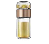 YBDADOEH Nouvelle tasse à thé double couche 2025, anti-fuite for infusions en vrac et aux fruits, trois types de tasses, for le bureau et la maison(Gold,Small: 280ML)