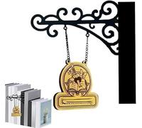 YBDADOEH Panneaux de Livres for étagère, étiquettes d’étagère de Genre avec Supports Suspendus. Décor de Coin de Livres de Style taverne, Plaque de Lecture for bibliothèque à Domicile(A)